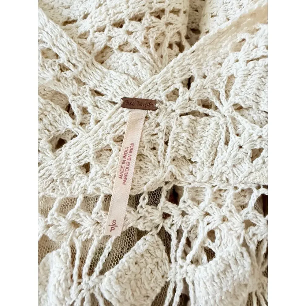 Rare Free People Finest Heart Lace Maxi Tunic Small $398
